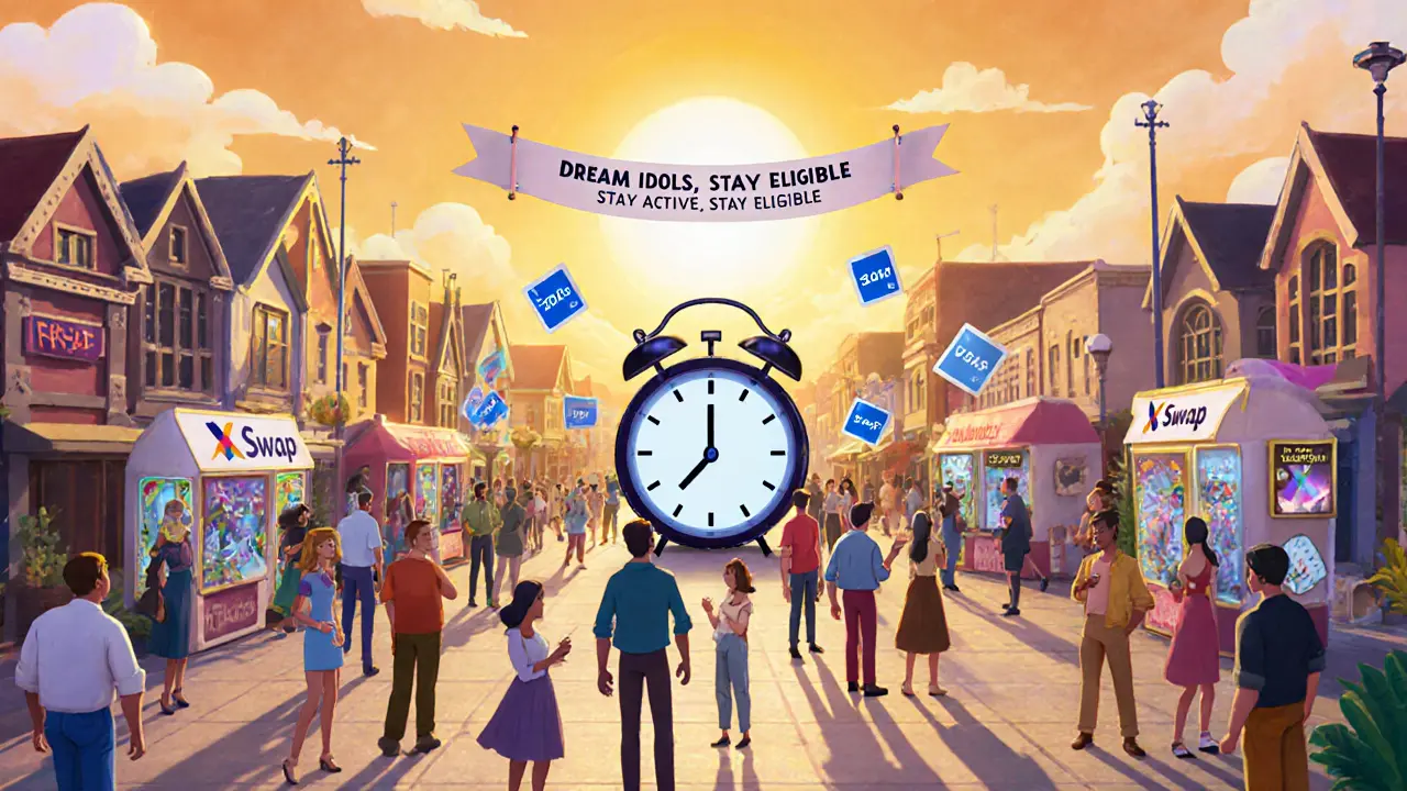 Players staking, voting, and trading in a vibrant X World Games metaverse town square.