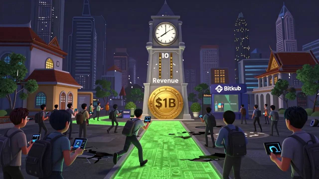 A clock counts down to the end of Thailand&#039;s crypto tax exemption, with traders heading toward licensed exchanges under golden light.