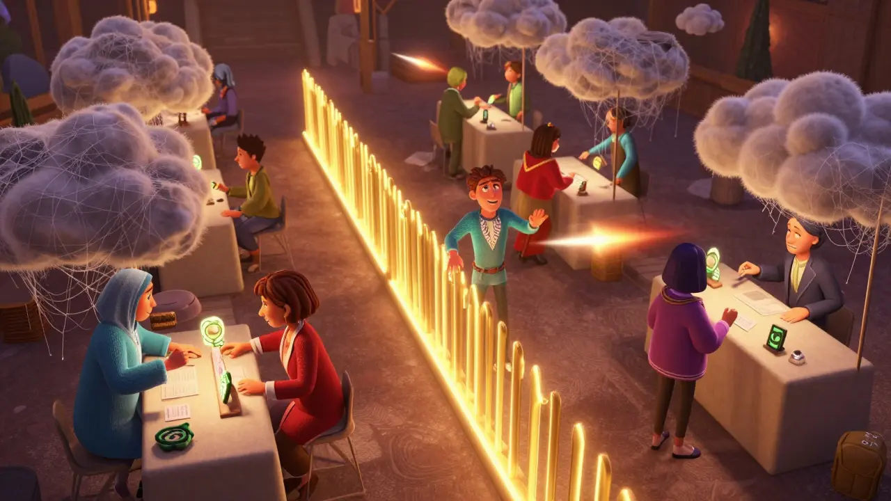 A vibrant digital marketplace where traders efficiently swap tokens on Sei Network, with one using concentrated liquidity.