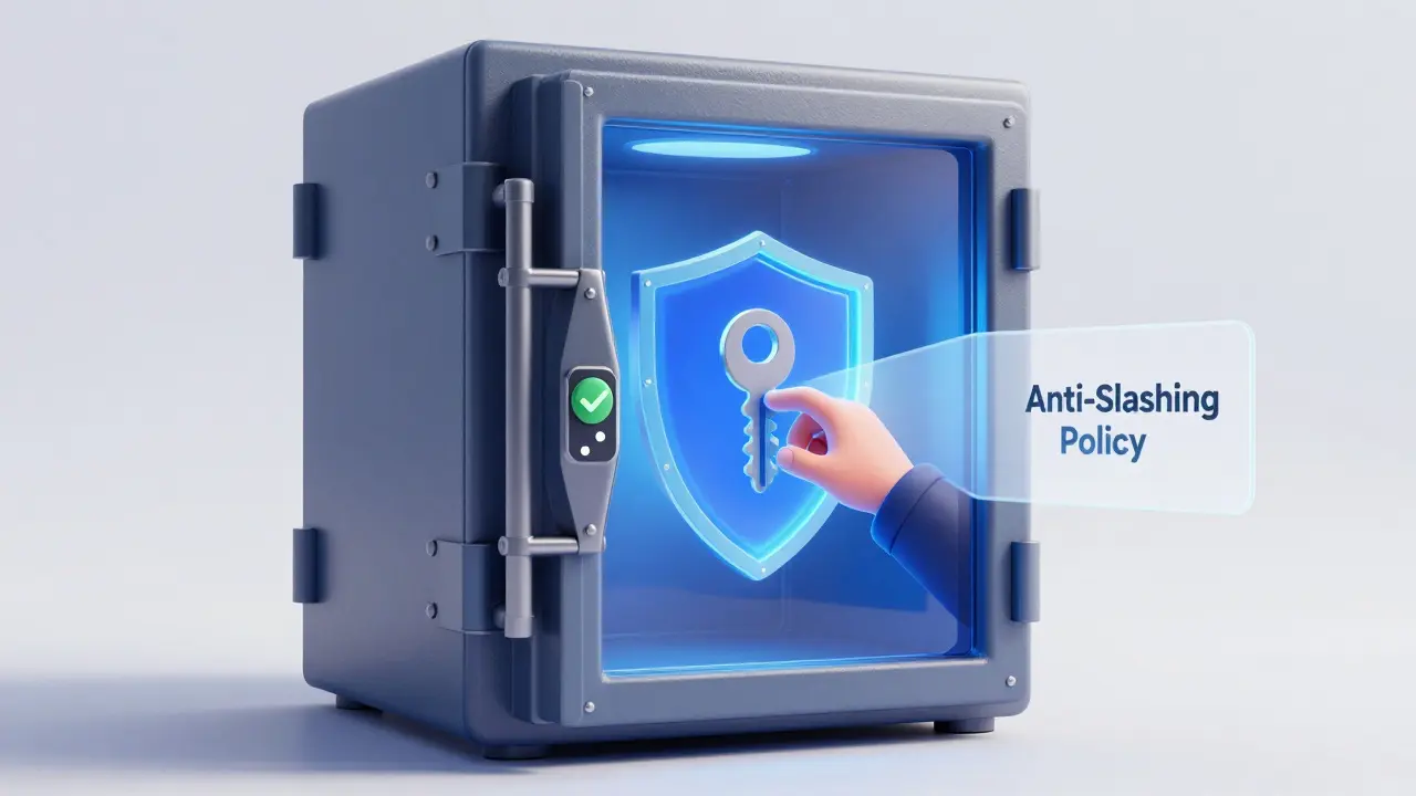 Secure vault protecting private keys from slashing