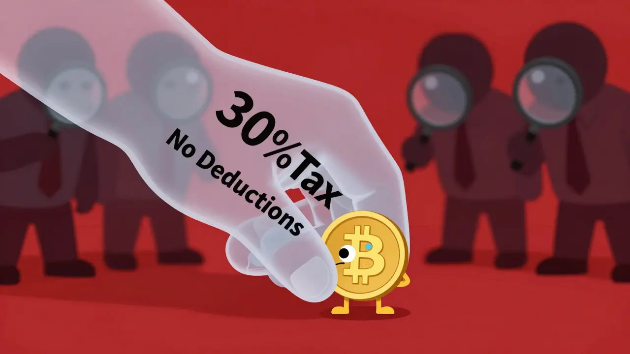 Anthropomorphic bitcoin being squeezed by tax regulations