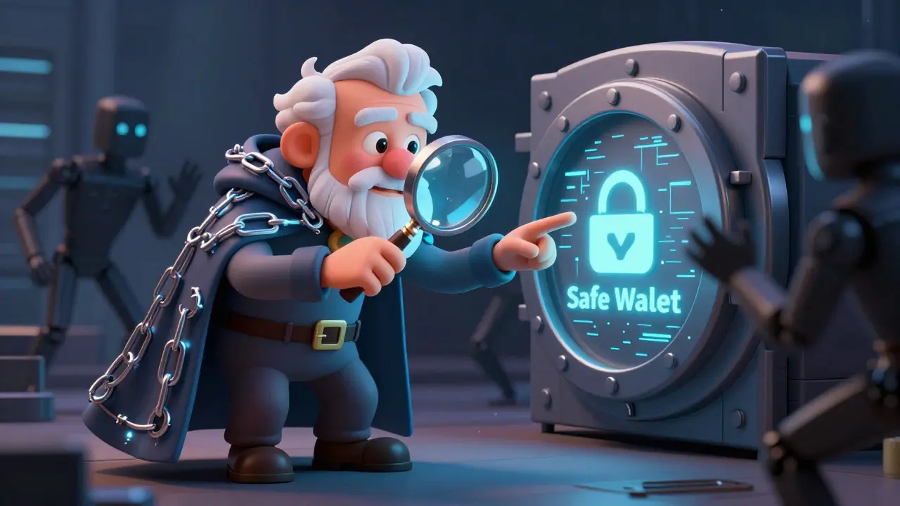 Guardian checking for scams while protecting a secure wallet