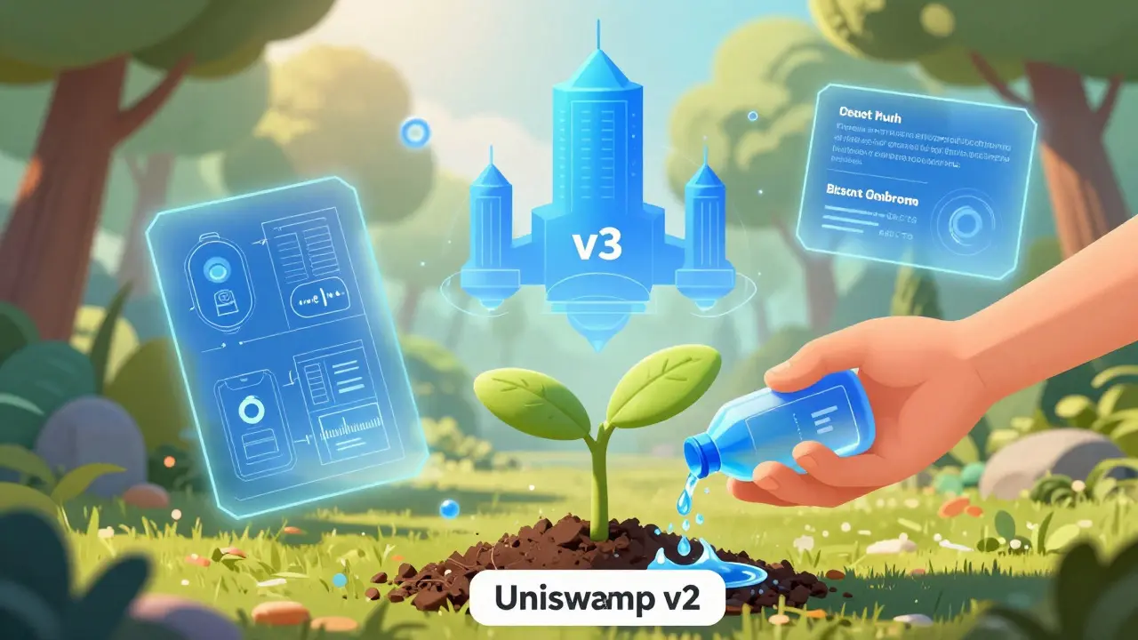 Seedling representing Uniswap v2 growth on Blast network