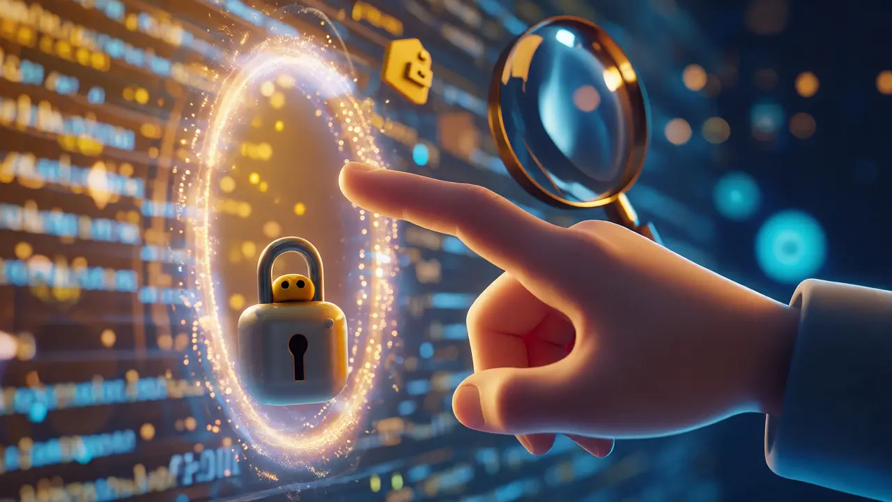 A hand reaching for a secure digital claim portal guarded by a padlock character.