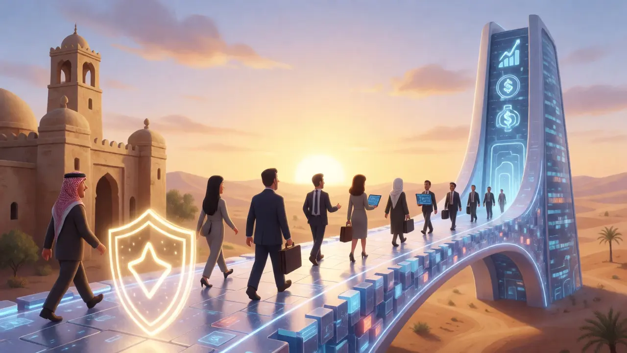 Bridge connecting traditional banks to crypto hub