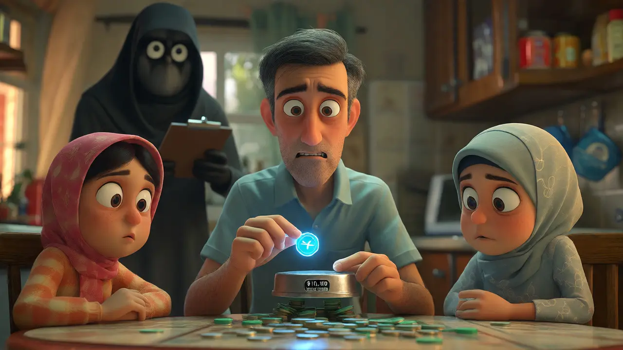 Family worried about stablecoin caps at dinner table