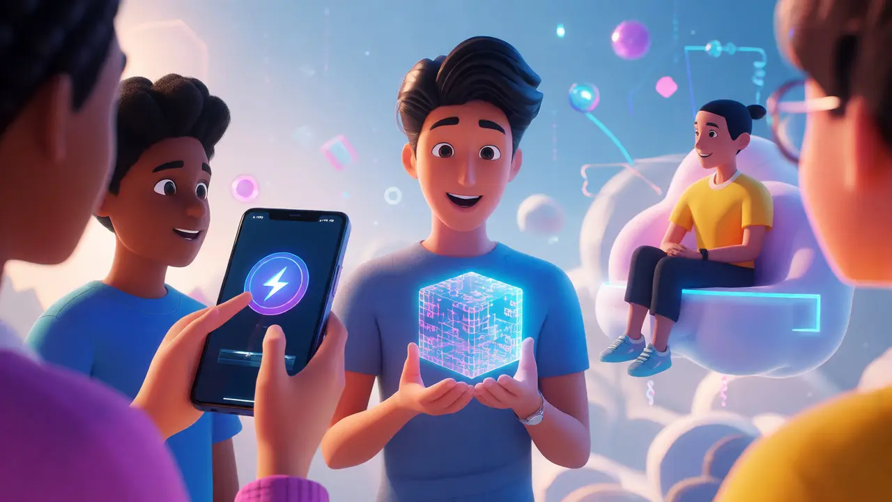 Cartoon users utilizing lightning payments and ZK proof technology